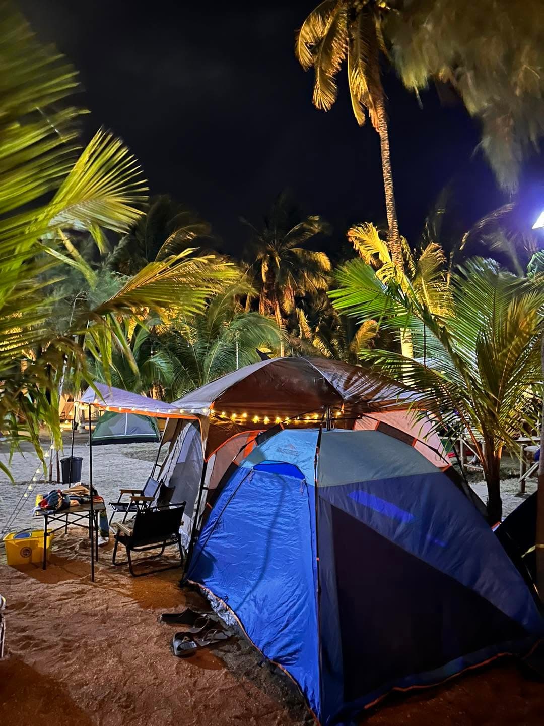 Campers set up beside their vehicle at the car camping area